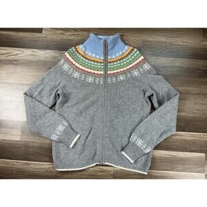 Eddie Bauer VTG 90’s Women’s Sweater Fair Isle Lambswool Angora LT Cottagecore